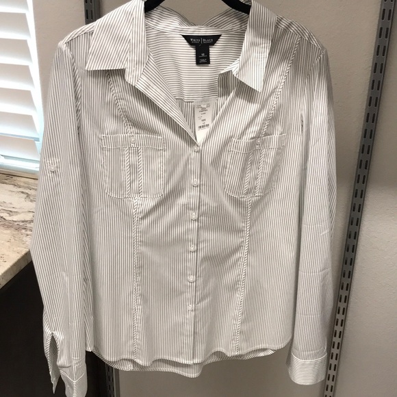 White House Black Market Tops - NWT WHBM Striped Dress Shirt
